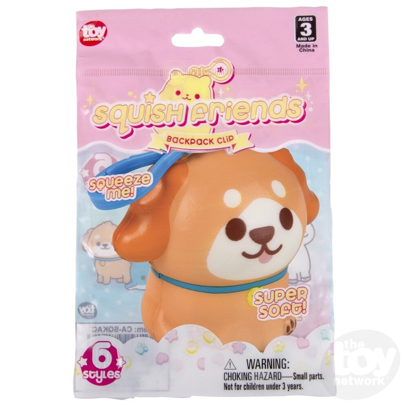 3.25 Kawaii Animals Squish Backpack Clip