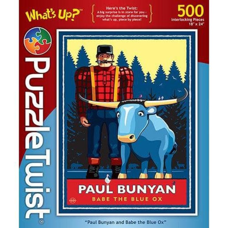 Puzzle Twist – Paul Bunyan & Babe The Blue Ox – 500 Piece Puzzle