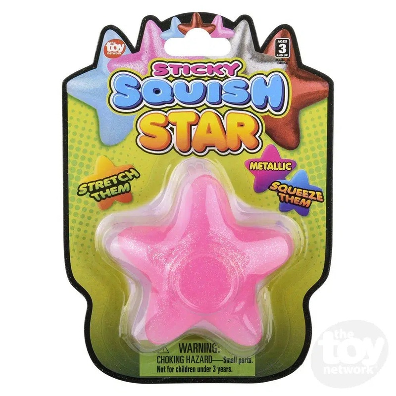 3 Squish Sticky Glitter Star