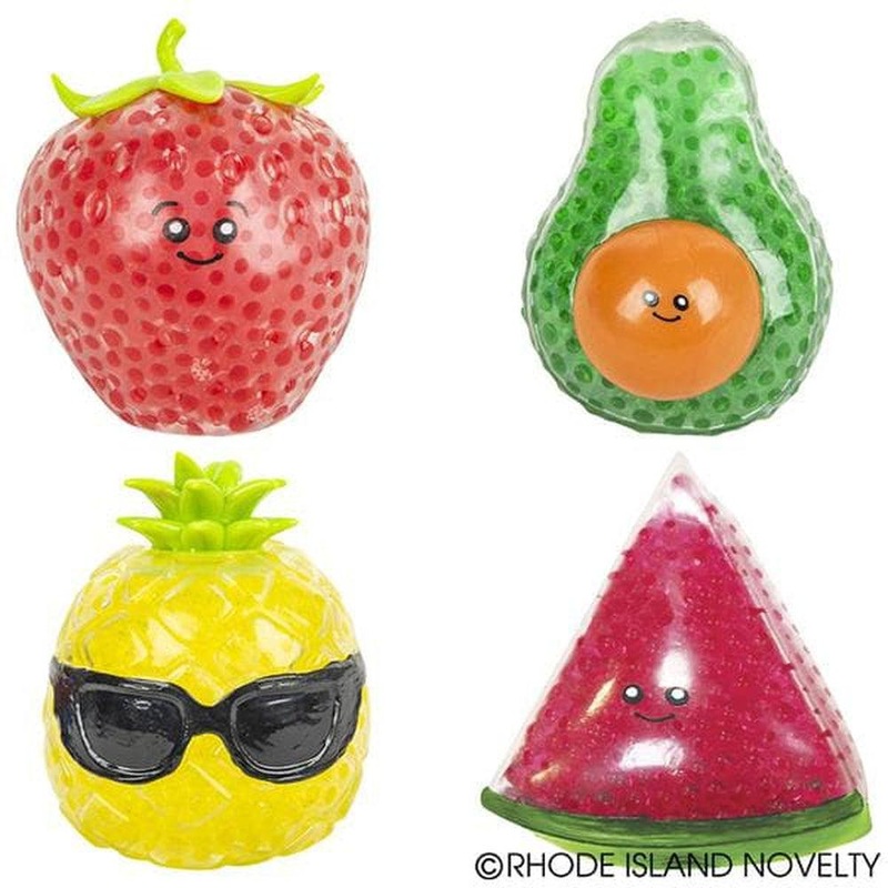6 Squeezy Bead Fun Fruits