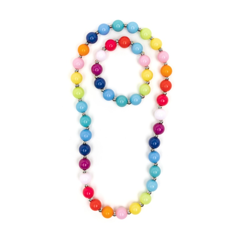 Beaded Bubblegum Necklace and Bracelet Set