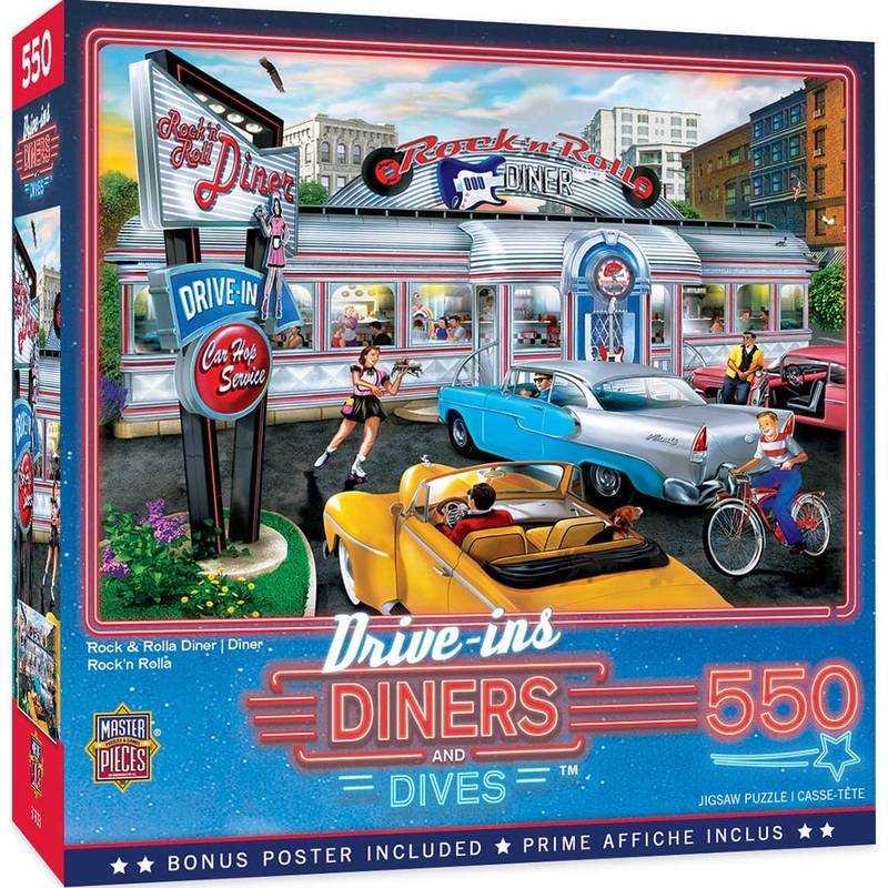 Drive-Ins, Diners, and Dives – Rock and Rolla Diner – 550 Piece Puzzle
