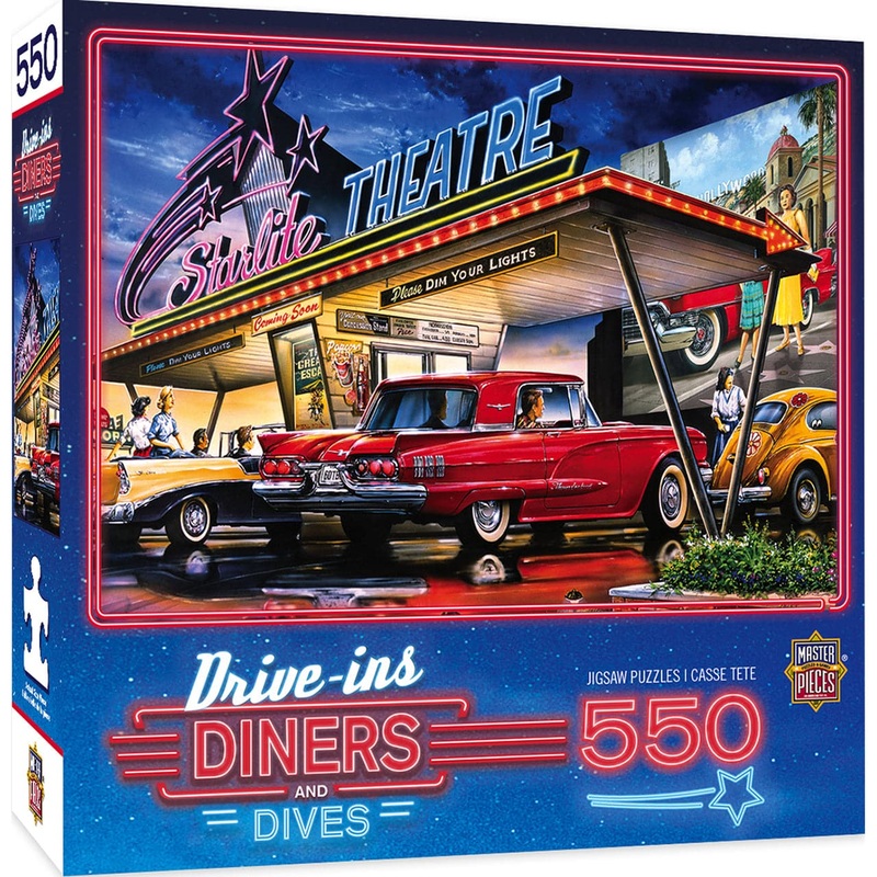 Drive-Ins, Diners, and Dives – Starlite Drive-In – 550 Piece Puzzle