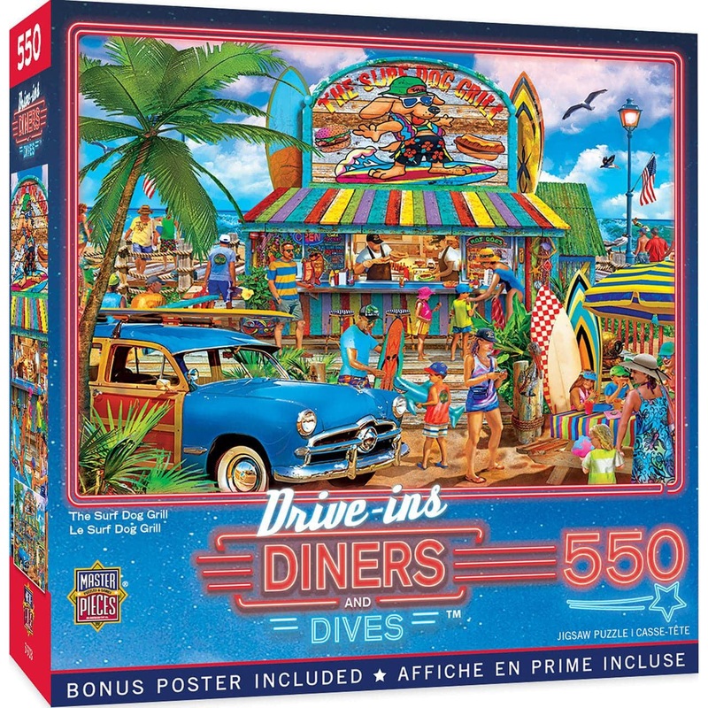 Drive-Ins, Diners, and Dives – The Surf Dog Grill – 550 Piece Puzzle