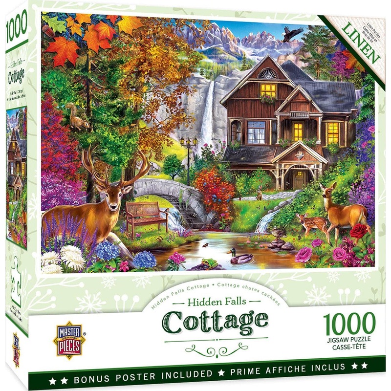 Flower Cottages – Hidden Falls Cottage – 1000 Piece Puzzle