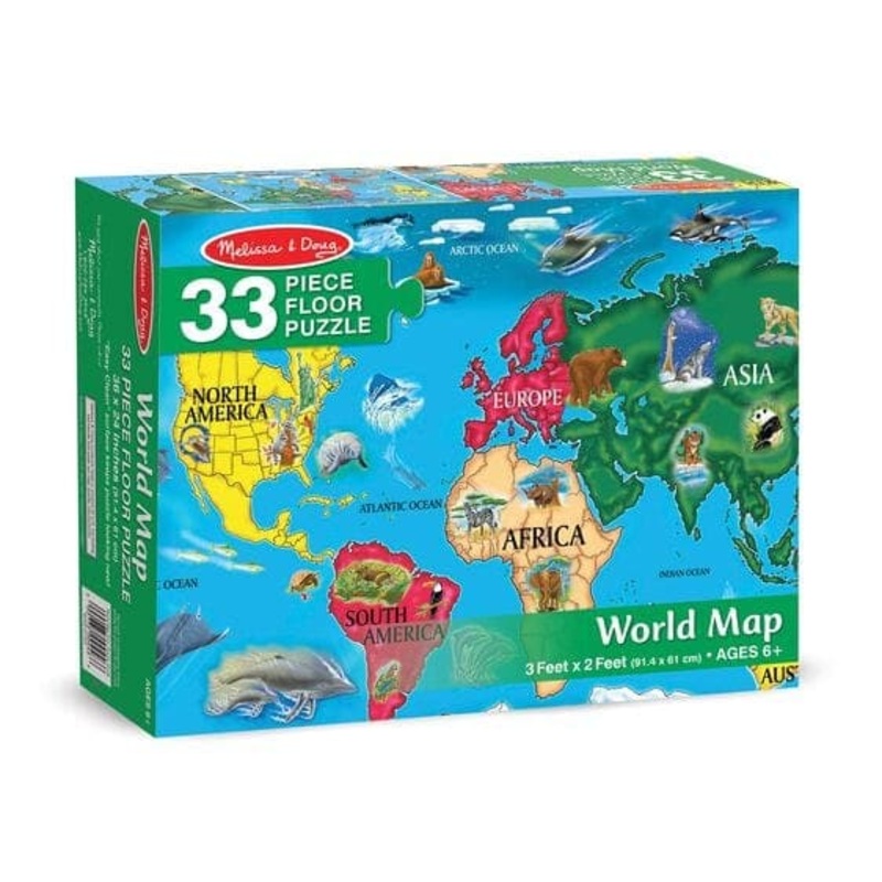 World Map Floor Puzzle – 33 Pieces