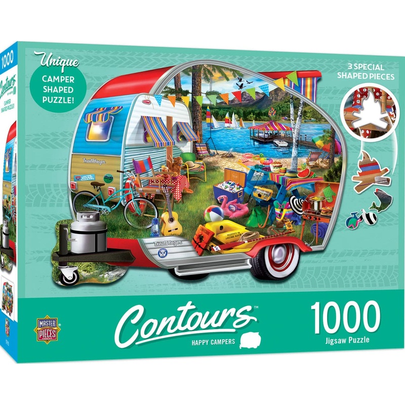Contours – Happy Campers – 1000 Piece Shaped Puzzle