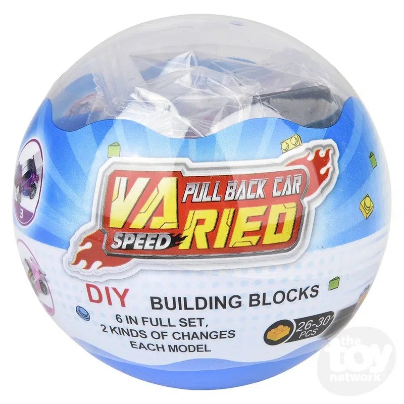 2.75 Building Block Pull Back Race Car in Mystery Egg