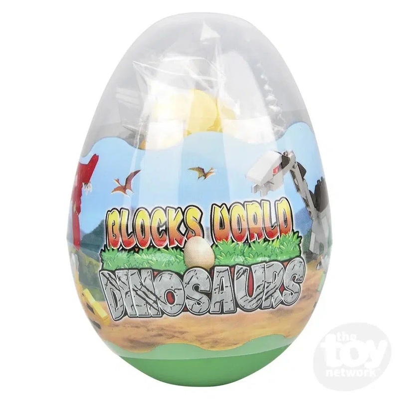 3 Building Block Dinosaur Contained in Mystery Egg