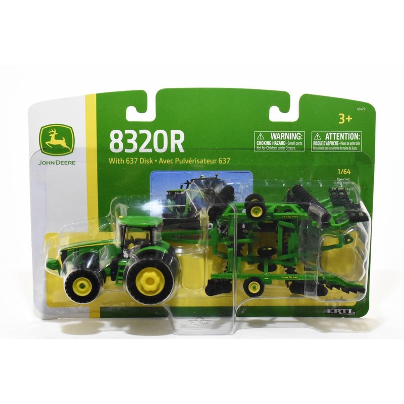 John Deere 8320R Tractor with JD 637 Disk
