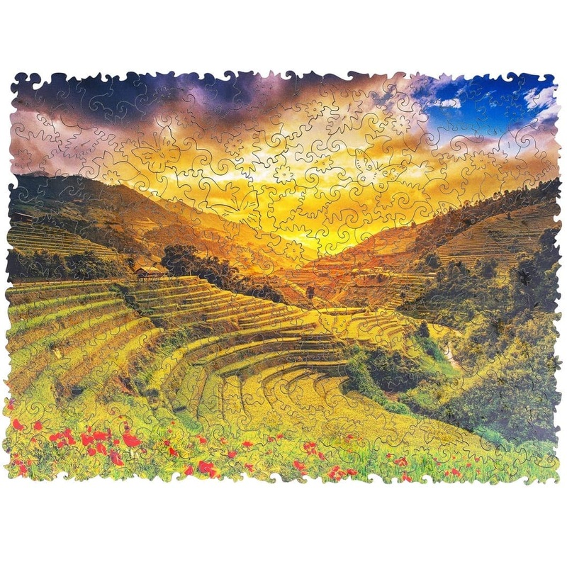 Rice Fields Wooden Jigsaw Puzzle