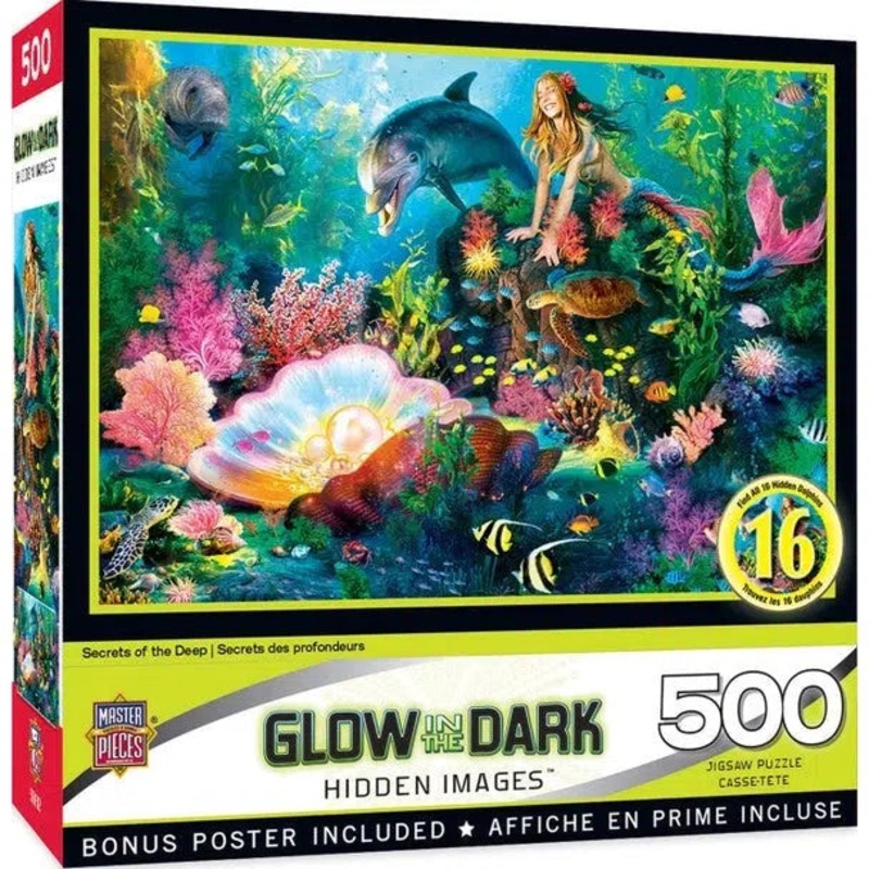 Hidden Images Glow In The Dark – Secrets of the Deep – 500 Piece Puzzle