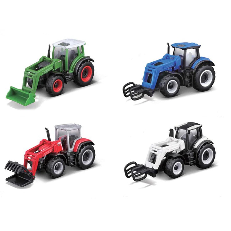1:64 3 Mini Work Machines Tractors + Frontloader Assorted Styles