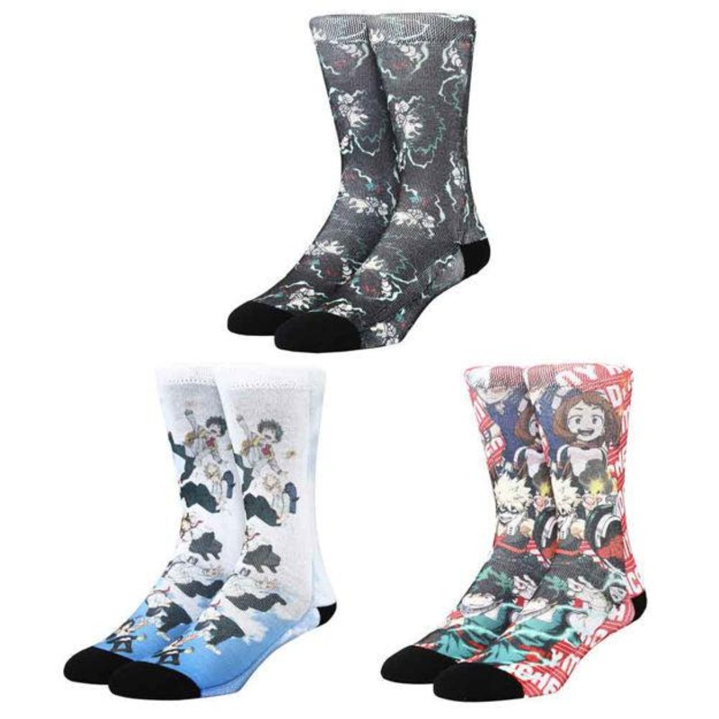 My Hero Academia – Sublimated Print 3 Pair Youth Crew Socks