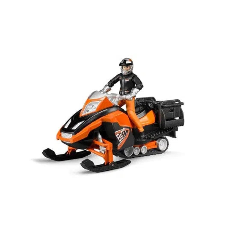 Snowmobile with Driver and Accessories
