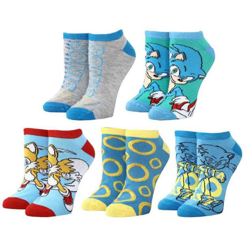 Sonic the Hedgehog 2 Logo 5 Pair Ankle Socks