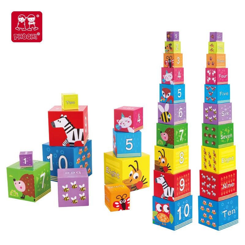 Wooden Animal Stacking Cubes