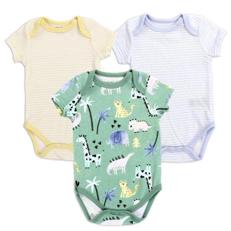 EMPORIO BABY Boys Newborn 3-Pack Creepers