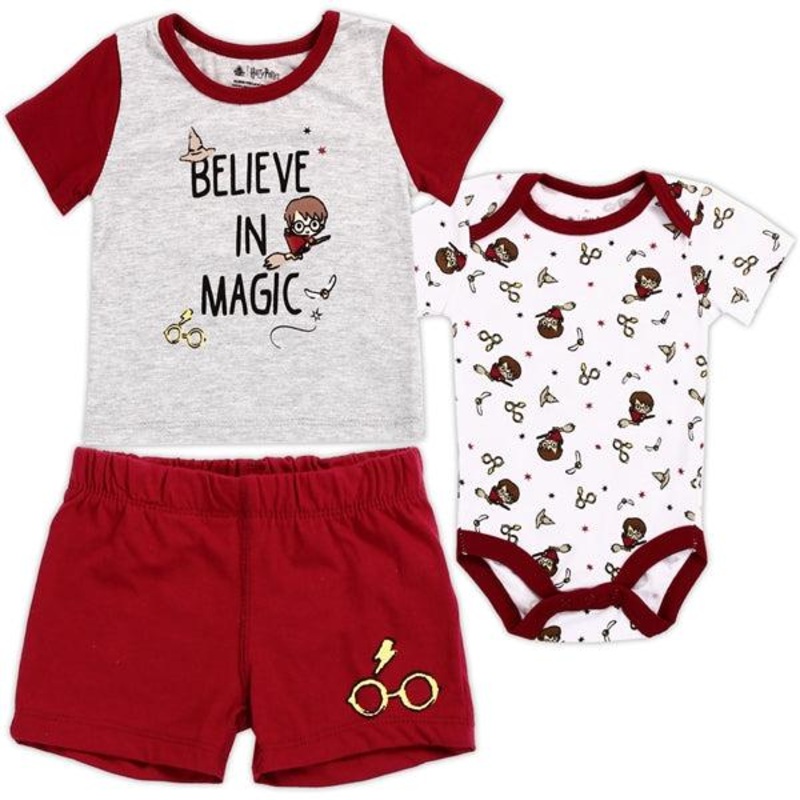 HARRY POTTER Boys Newborn 3PC Short Set