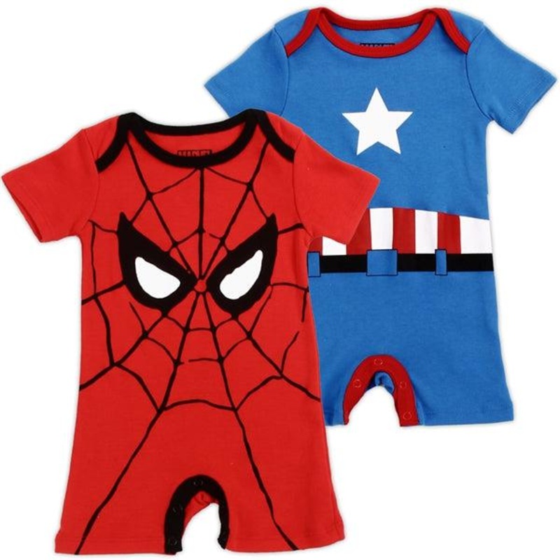 MARVEL Boys Newborn 2-Pack Rompers