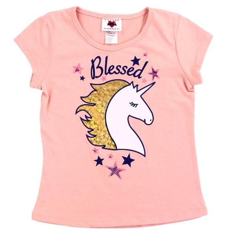 RMLA Girls Blush 4-6X Foil Screen T-Shirt