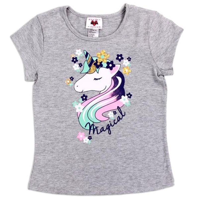RMLA Girls Grey 4-6X Foil Screen T-Shirt