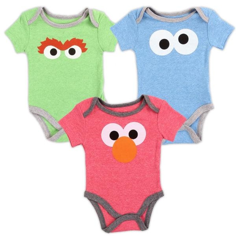 SESAME STREET Boys Newborn 3-Pack Creepers