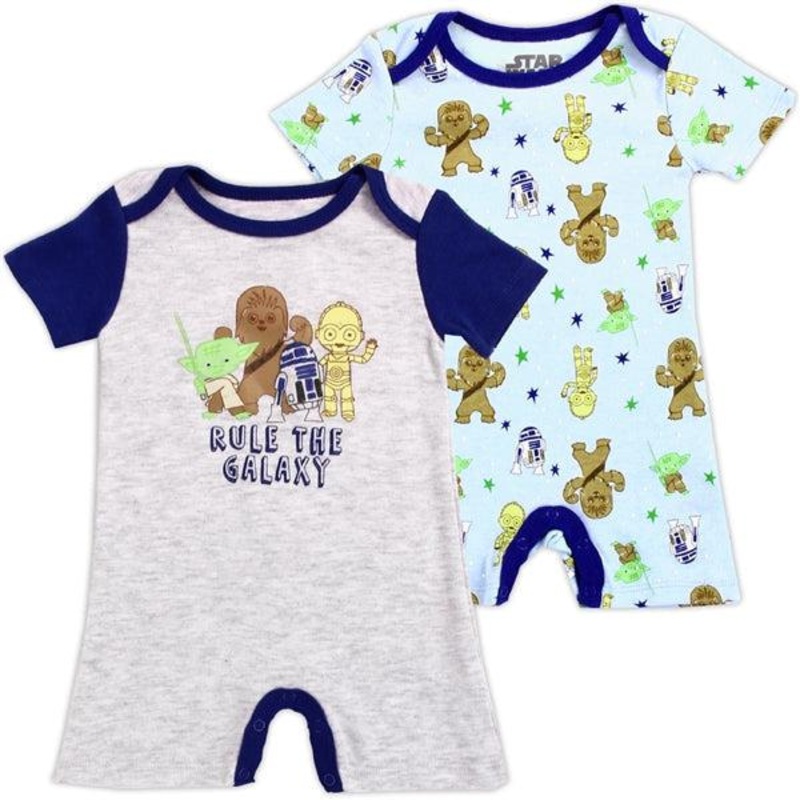 STAR WARS Boys Newborn 2-Pack Rompers