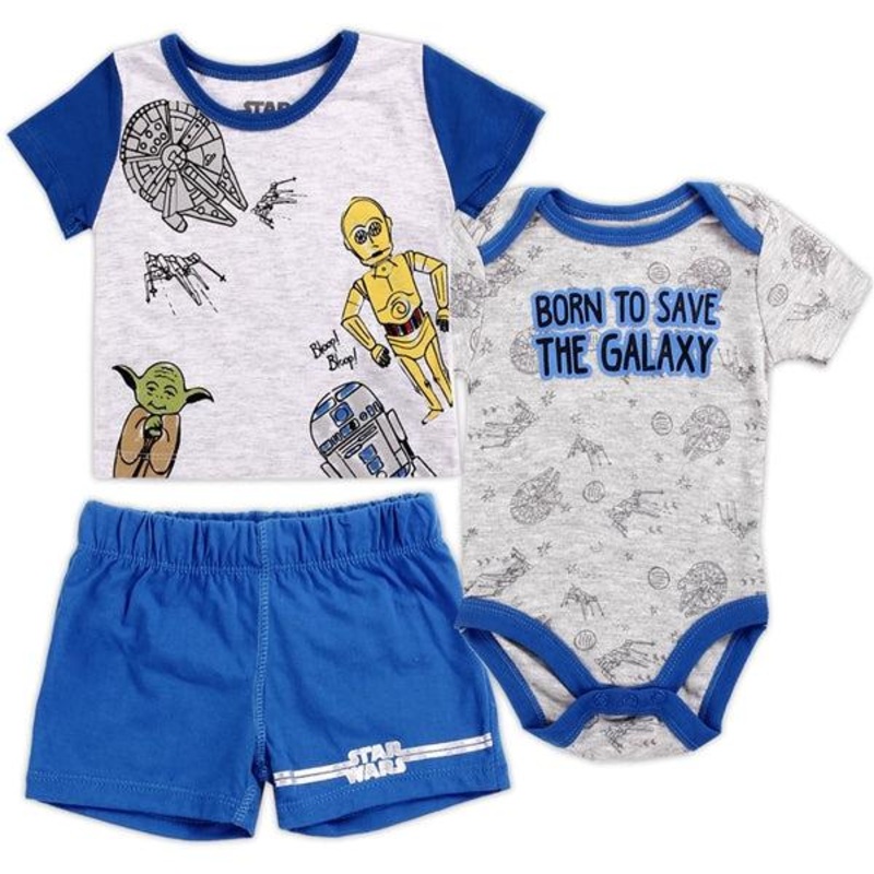 STAR WARS Boys Newborn 3PC Short Set