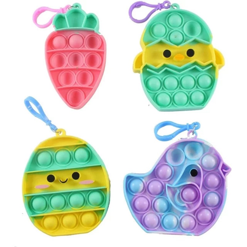 4 Easter Bubble Popper Clip on Assorted Styles