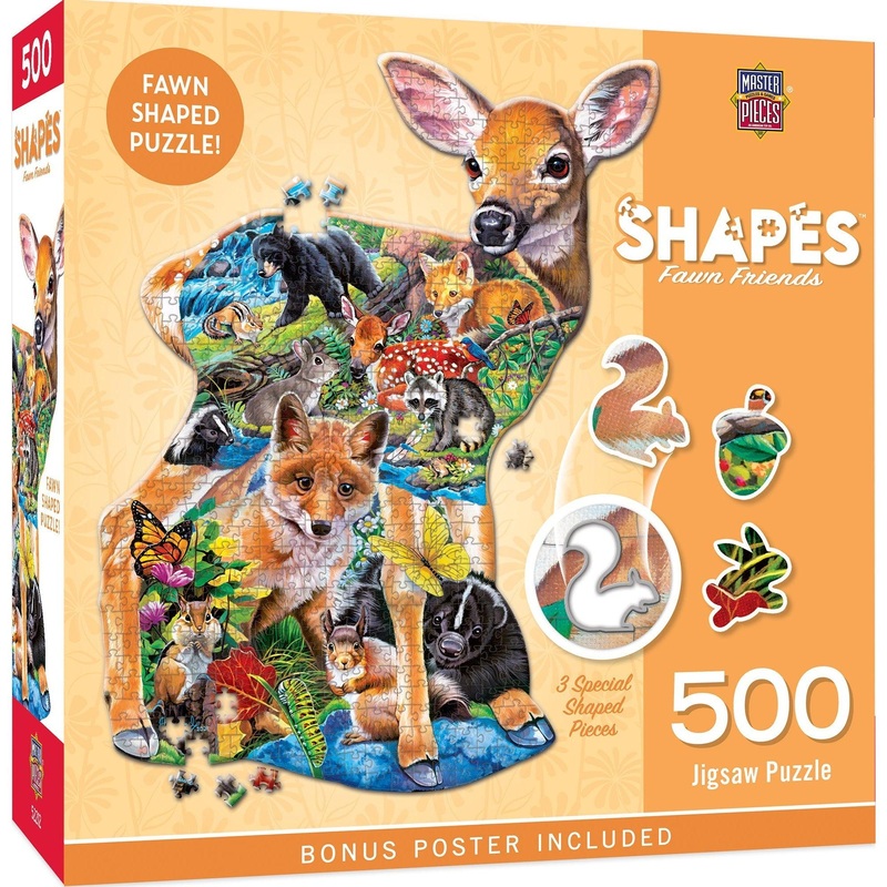 Contours – Fawn Friends – 500 Piece Shaped Puzzle