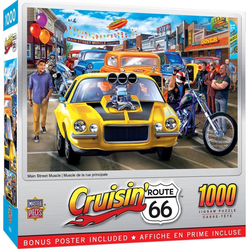Cruisin Route 66 – Main Street Muscle – 1000 Piece Puzzle