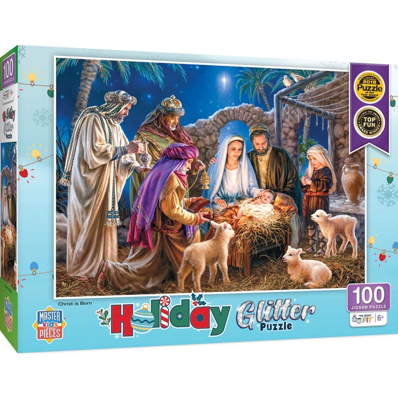 Holiday – Christ is Born – 100 Piece Glitter Puzzle