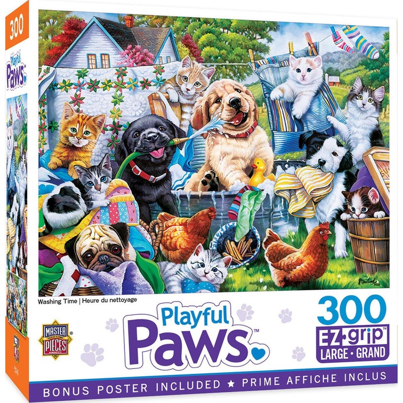 Playful Paws – Washing Time – 300 Piece EzGrip Puzzle