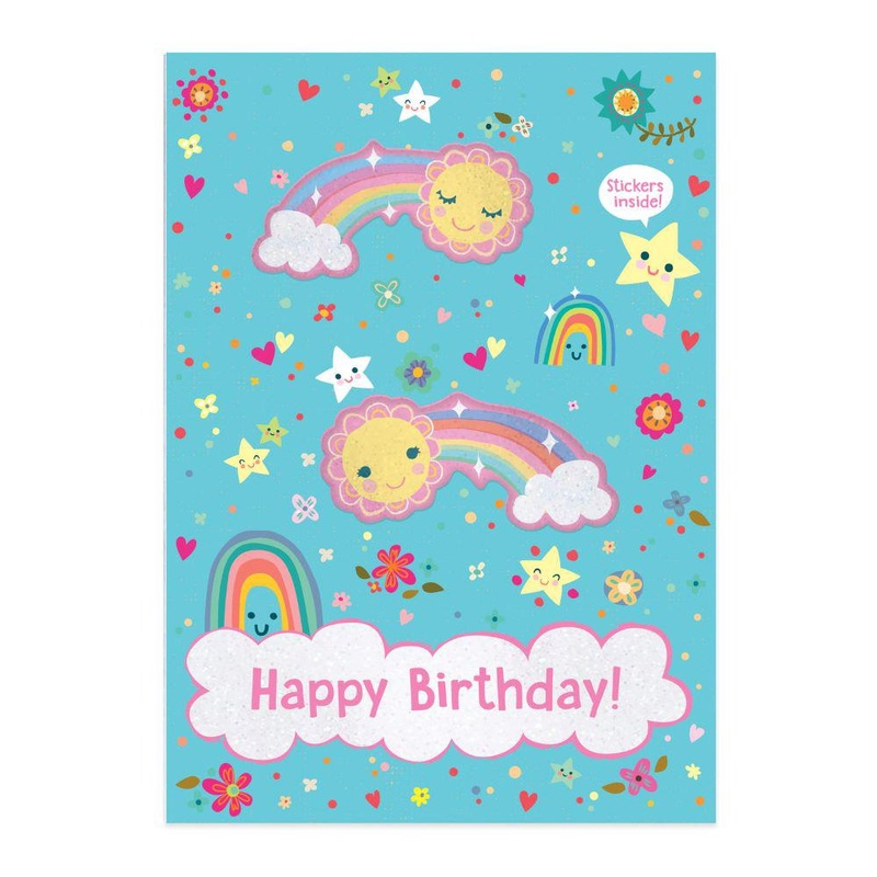 Rainbow With Stickers Card