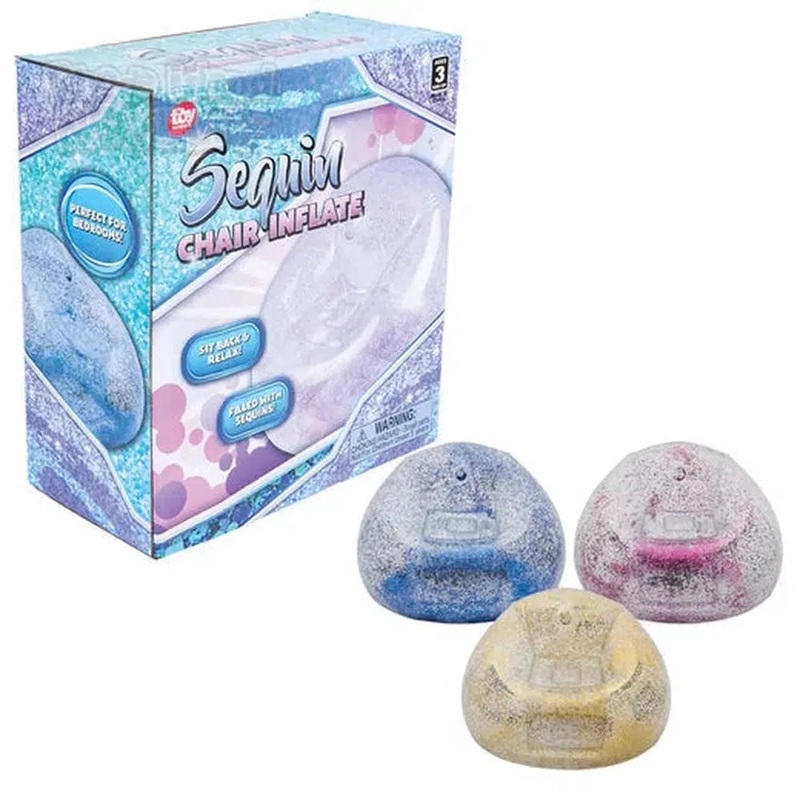 40 Sequin Filled Chair Inflate Assorted Colors