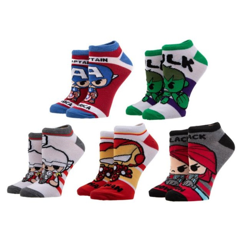 Marvel Chibi Avengers – 5 Pair Ankle Socks