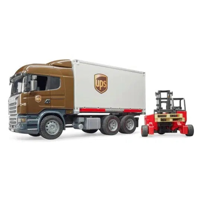 SCANIA R-Series UPS logistics truck with forklift