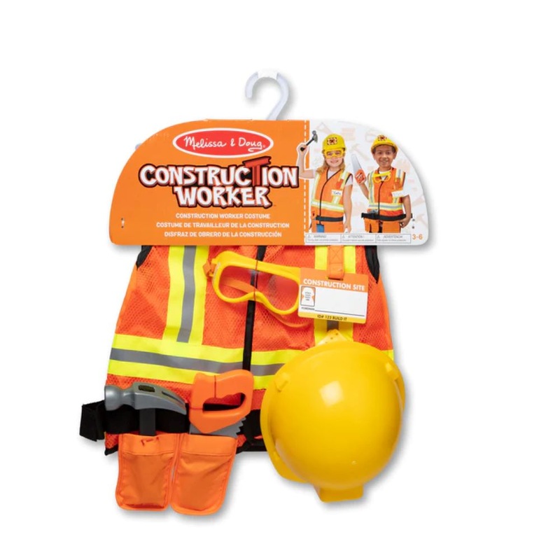 Construction Worker Role Play Dress-up Costume Set