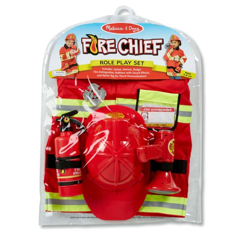 Fire Chief Role Play Dress-up Costume Set