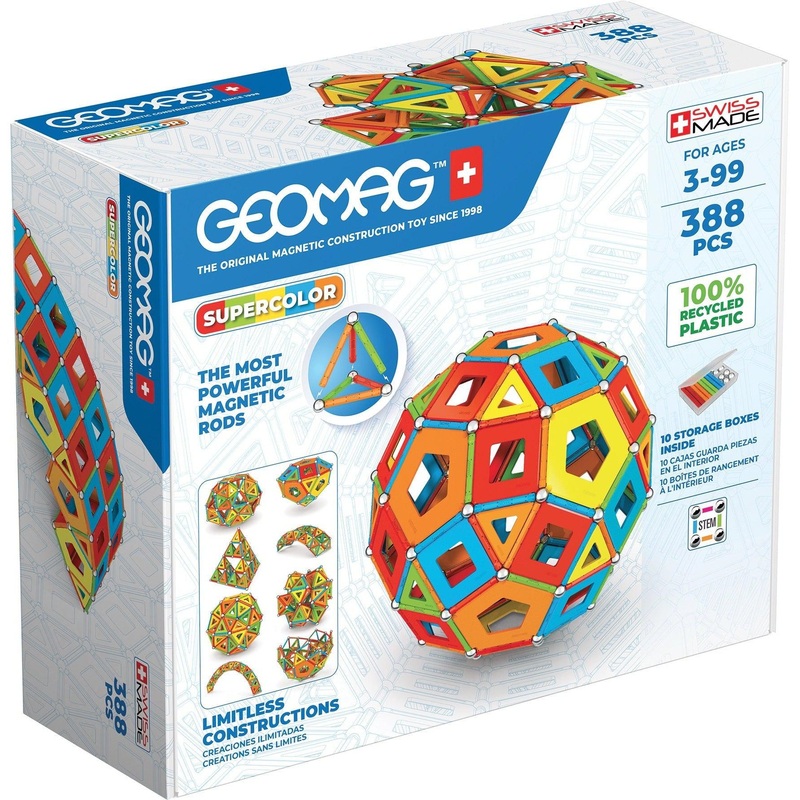 Geomag Masterbox Supercolor Panels Recycled 338 Pieces