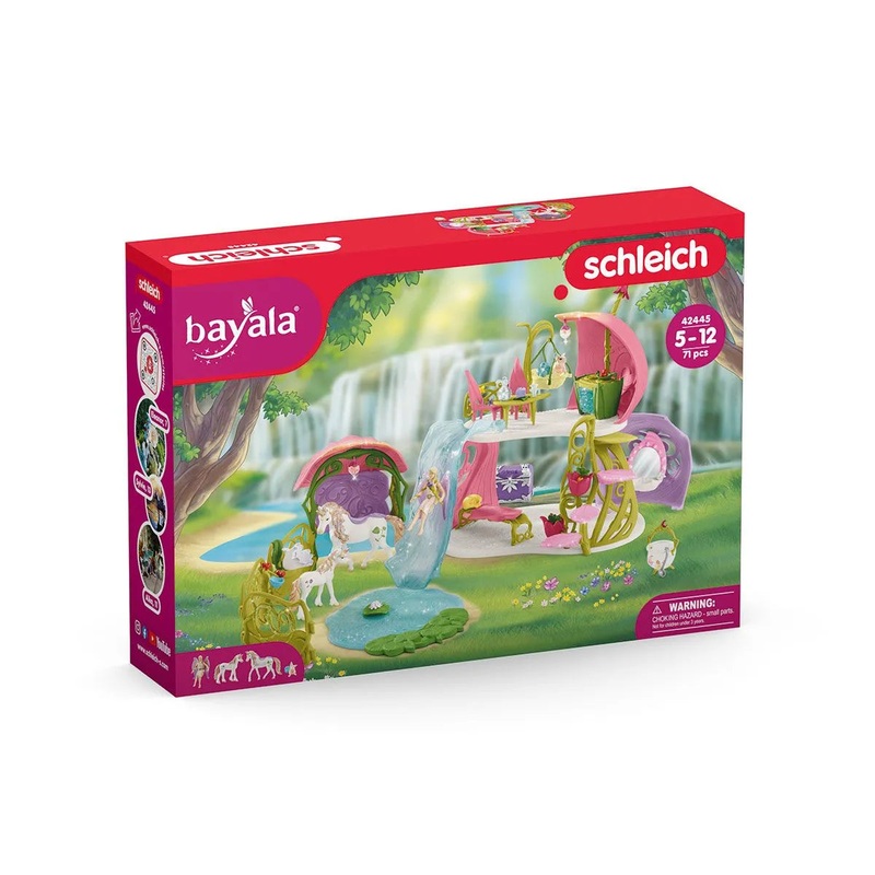 Glittering Flower House with Unicorns, Lake and Stable