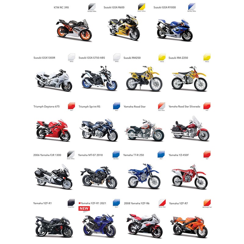 1:18 Motorcycles / 2 Wheelers Assorted Styles