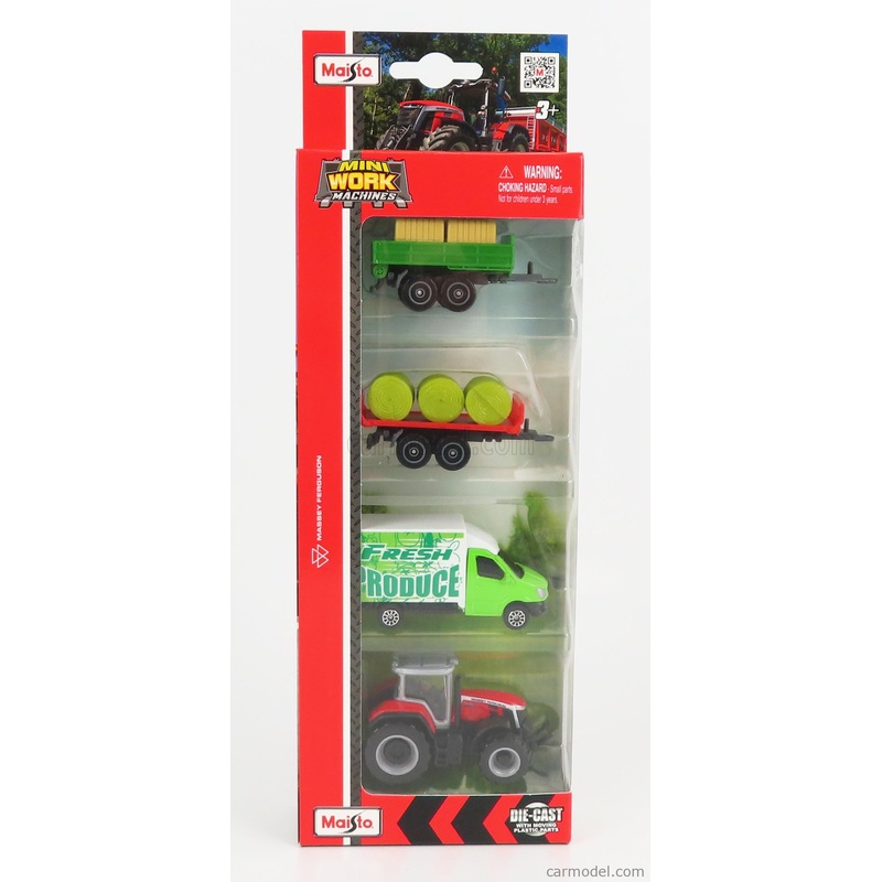 1:64 3 Mini Work Machines Tractors & Farm 4 Pack