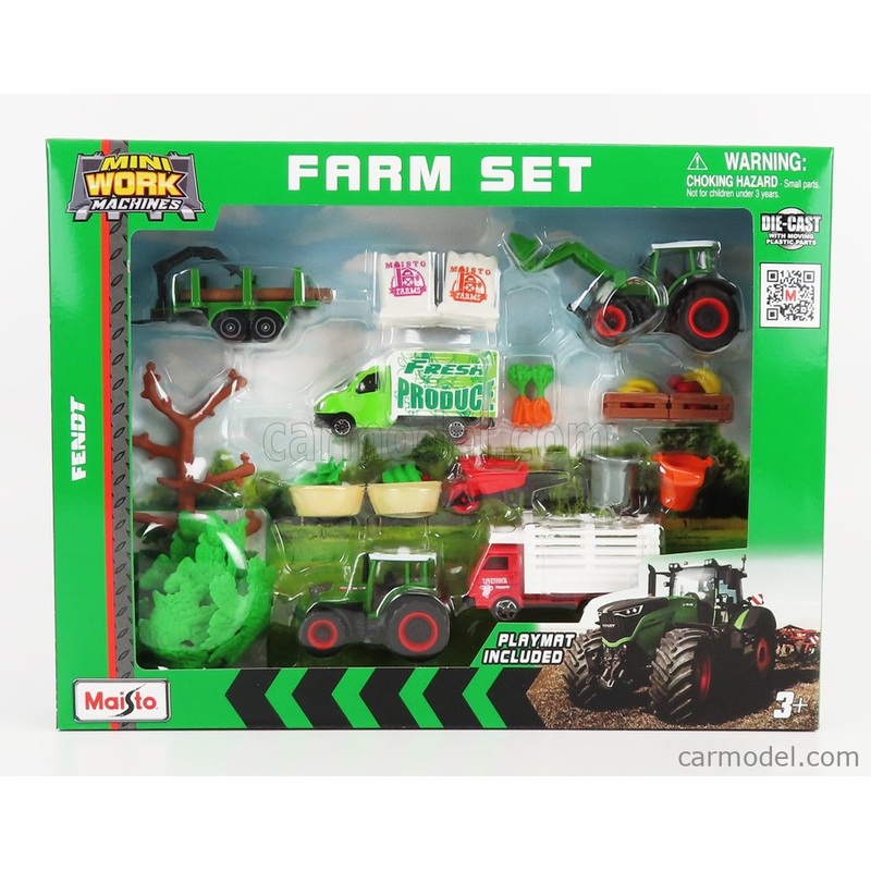 1:64 3 Mini Work Machines Tractors & Farm Gift Set