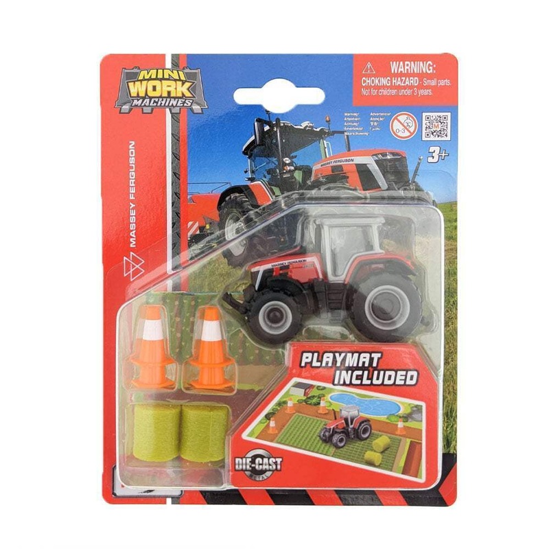 1:64 3 Mini Work Machines Tractors Mini Farm Play Mat Set Assorted Styles