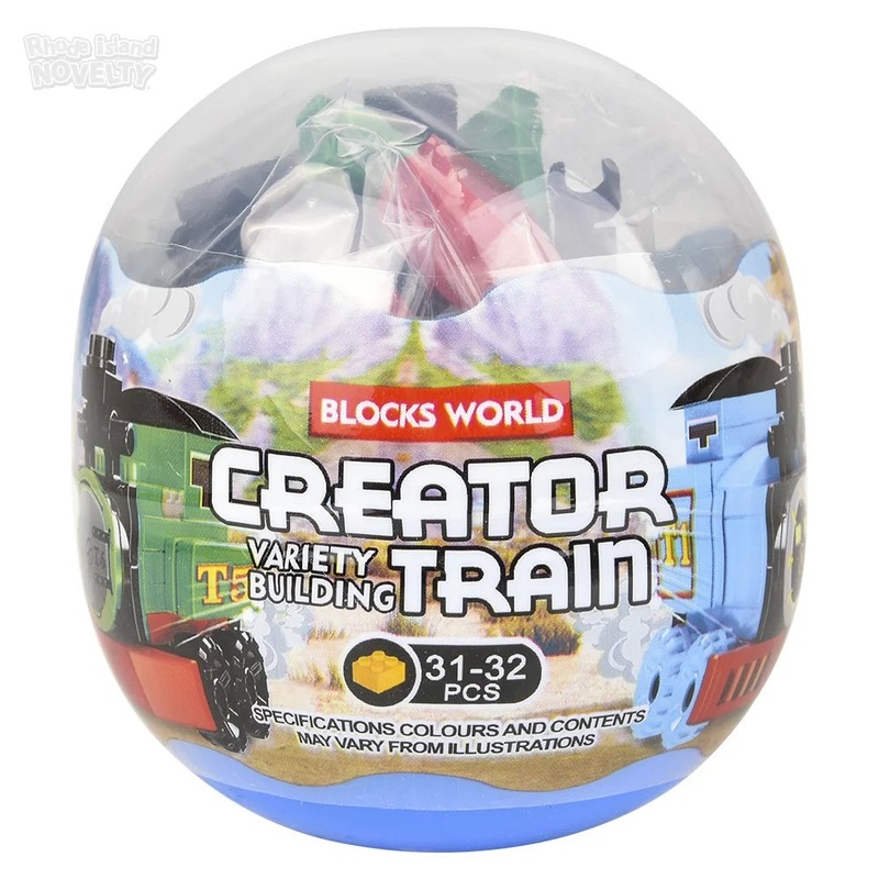3 Building Block Trains in Mystery Egg