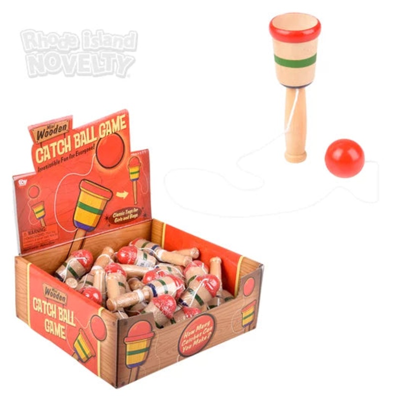 4 Mini Wooden Catch Ball Game