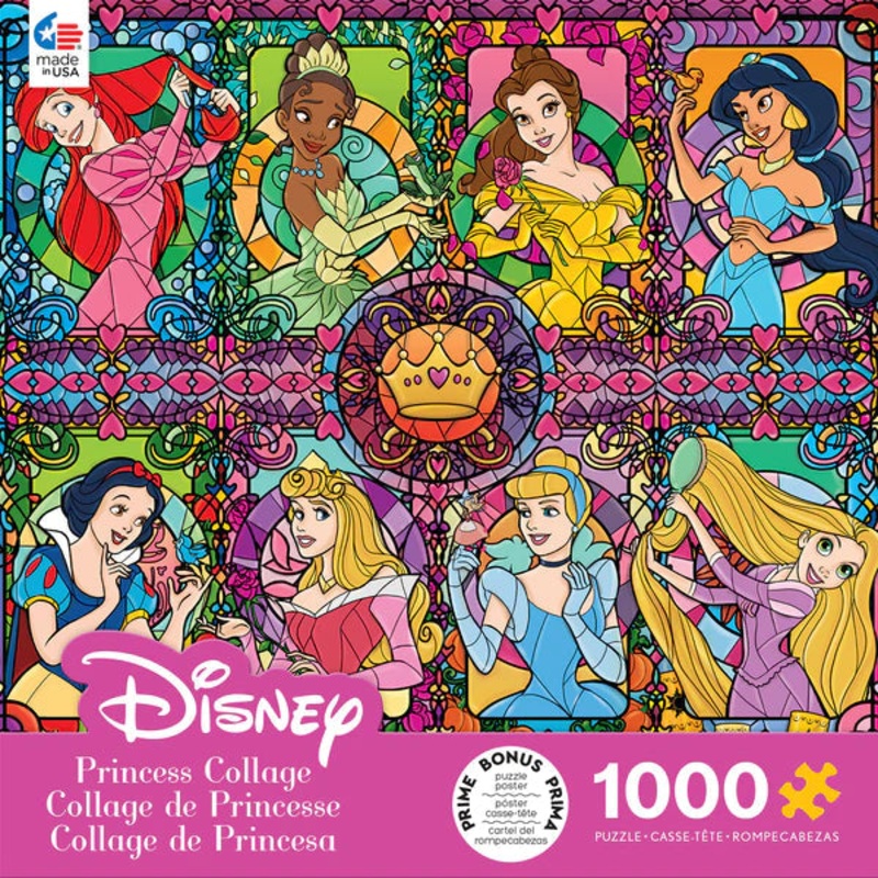 Disney Fine Art – Stained Glass Princess Collage – 1000 Piece Puzzle