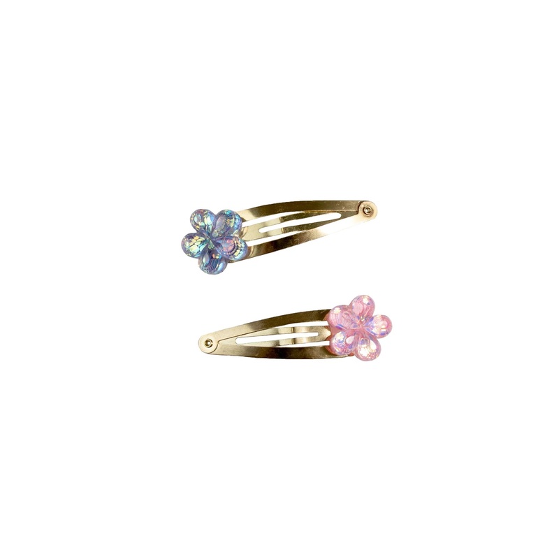 Shimmer Flower Hairclips, 2pcs